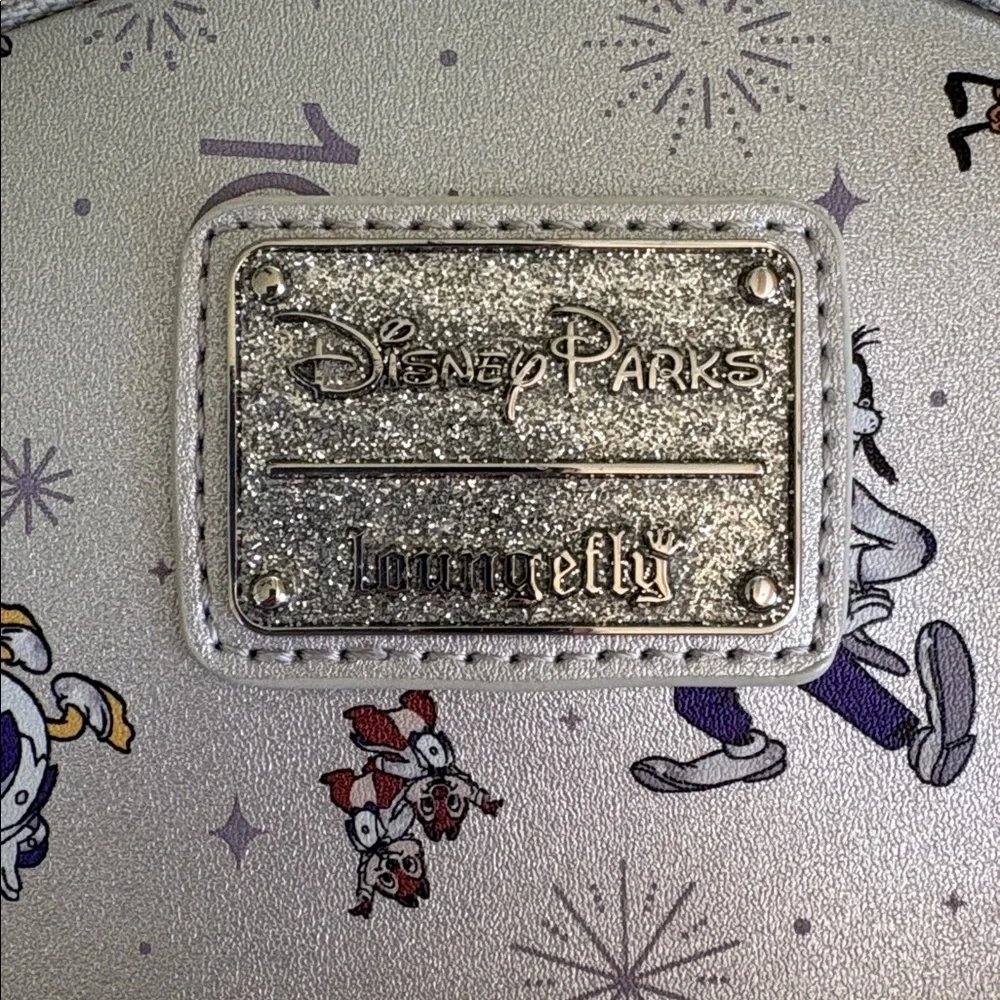 Disney Loungefly 100th Mickey Anniversary Silver Backpack with Character Design